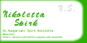 nikoletta spirk business card